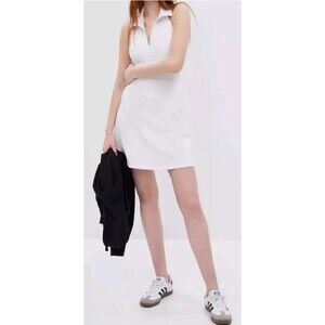 GapFit Power Polo Halter Dress Womens Size M  White Built-in shorts ~ New
